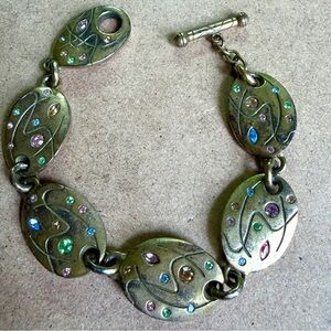 Patricia Locke Gold tone Bracelet with Multicolor Gemstones